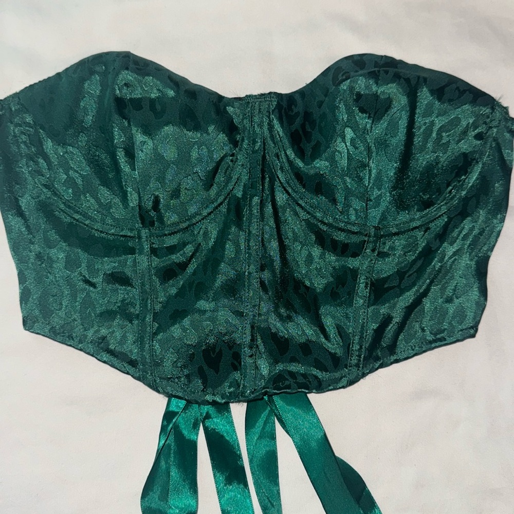 Green corset style top